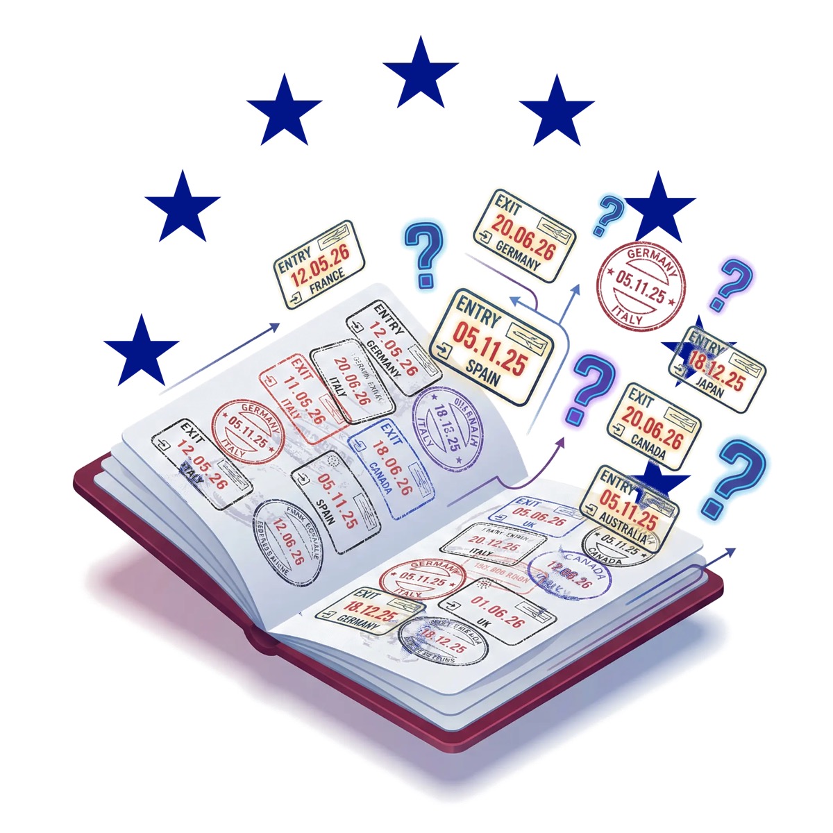 Schengen travel planning illustration